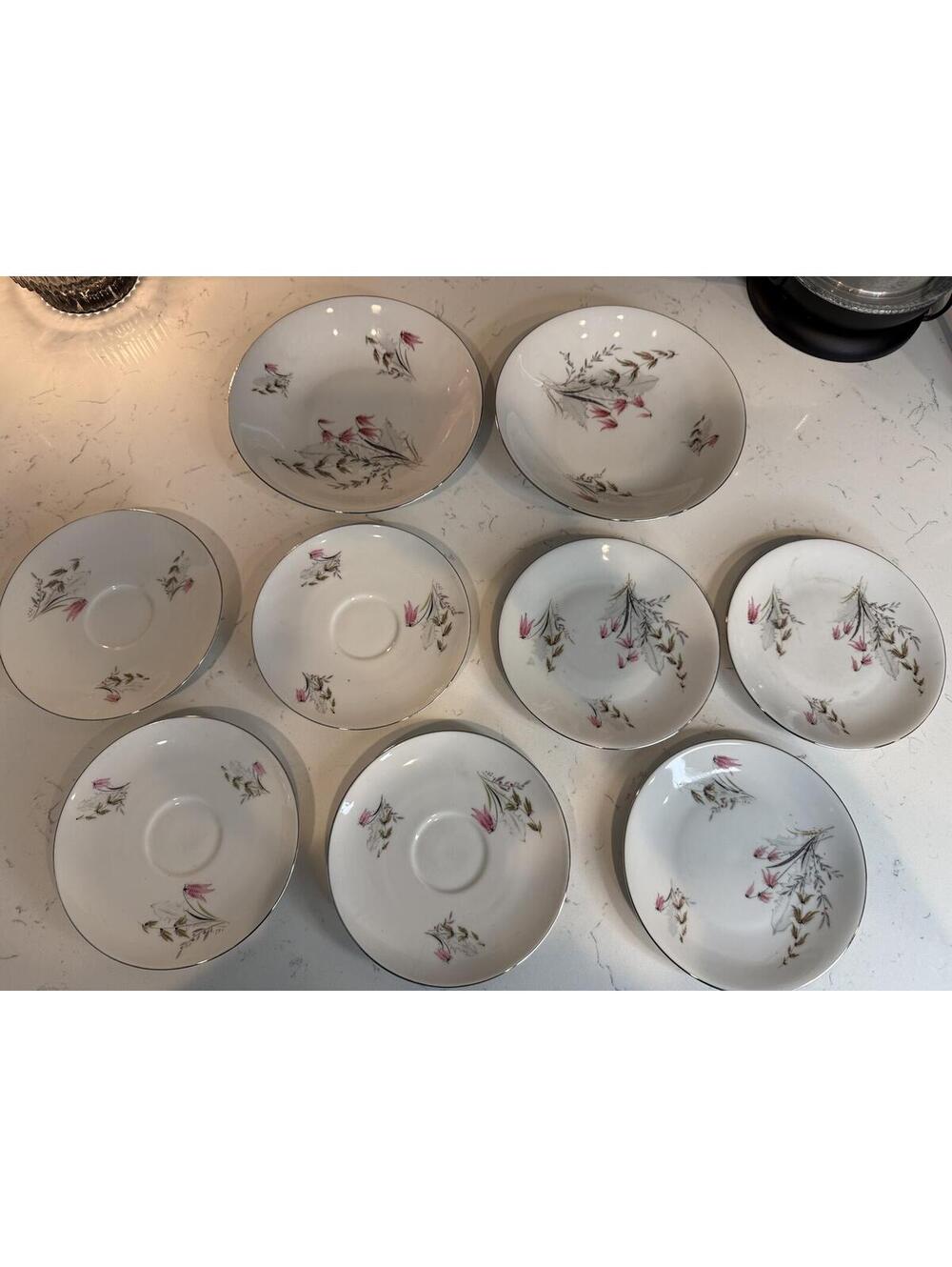 Vintage Royal Duchess Bavaria Germany Fine China Set – Pink Floral Platinum Trim